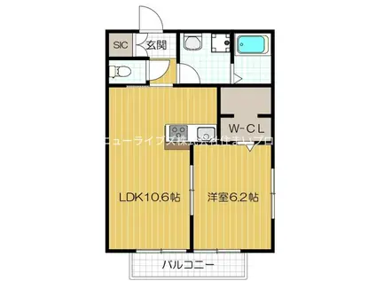 グランドルフ(1LDK/2階)の間取り写真