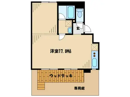 ホシノタニ団地4号棟(ワンルーム/1階)の間取り写真