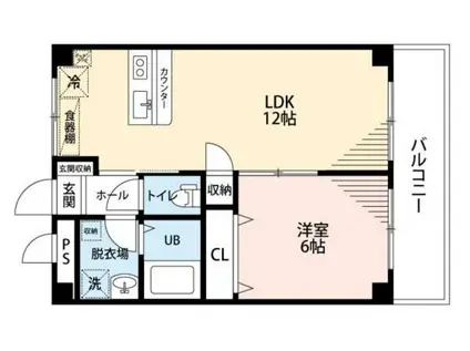 フローレス壱番館(1LDK/3階)の間取り写真