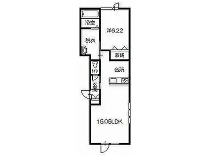 ロルロージュ(1LDK/1階)の間取り写真