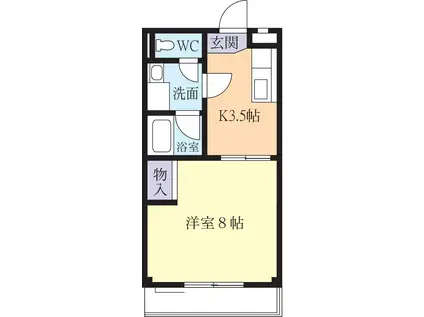 リジェーヌ(1K/2階)の間取り写真