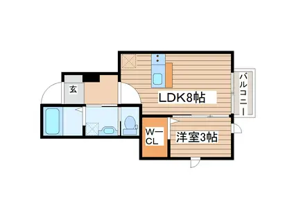 マノアーレ名取駅西 A棟(1LDK/1階)の間取り写真