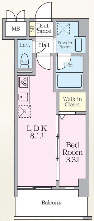 LUXENAPAWS南行徳(1LDK/3階)の間取り写真