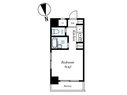 スカイコート早稲田第2(ワンルーム/4階)の間取り写真