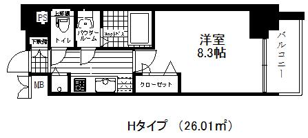 プレサンス神戸グレンツ(1K/7階)の間取り写真