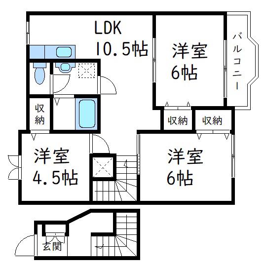 プルミエールΒ(3LDK/2階)の間取り写真