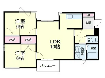 REGART佐鳴台(2LDK/3階)の間取り写真