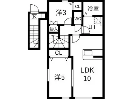 LOU LOU A(2LDK/2階)の間取り写真