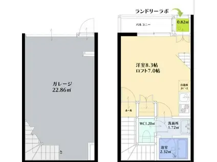 SKガレジオ馬込沢III(ワンルーム/1階)の間取り写真