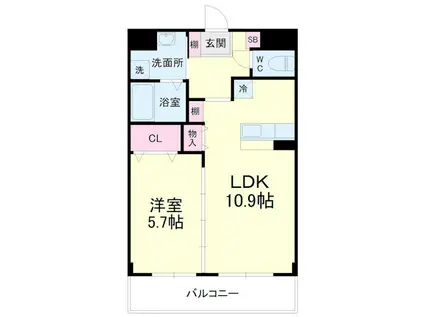 エスペランサ(1LDK/1階)の間取り写真