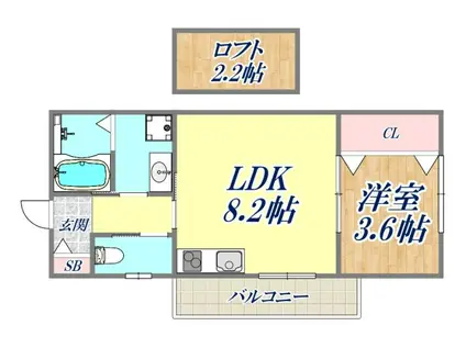 西宮市獅子ケ口町PJ(1LDK/3階)の間取り写真