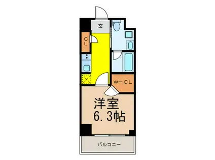 PARK PERLE池尻(1K/1階)の間取り写真