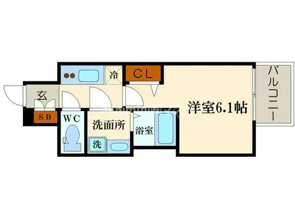 LC難波リオ(1K/3階)の間取り写真