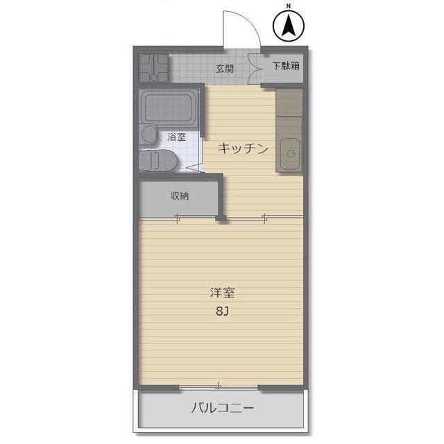 グリーンヒル南永I(1K/1階)の間取り写真