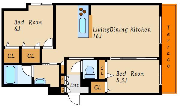 SEASIDE HOUSE(2LDK/1階)の間取り写真