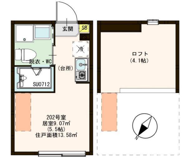 エパルレジデンス(ワンルーム/2階)の間取り写真