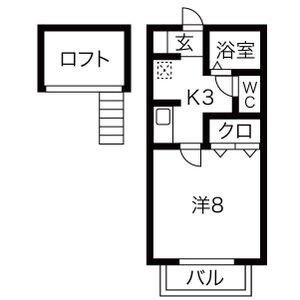 柴田ハイツB(1K/2階)の間取り写真