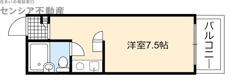 双福マンション(ワンルーム/2階)の間取り写真
