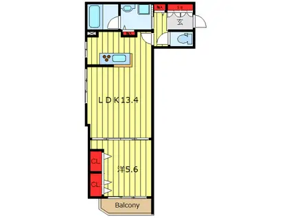 イトーピアアクシス千駄木(1LDK/2階)の間取り写真