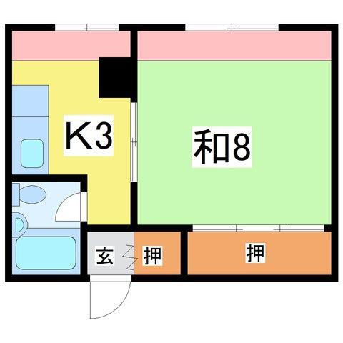 コーポ日野(2DK/1階)の間取り写真