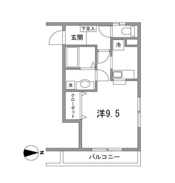 シャルム・ローゼ(1K/2階)の間取り写真