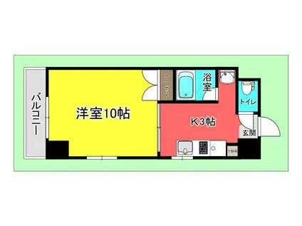 クレスト昭和中(1K/6階)の間取り写真