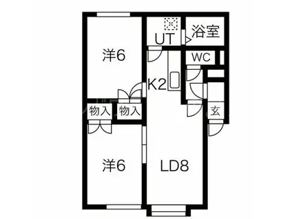 クローバーホーム宮の沢(2LDK/2階)の間取り写真