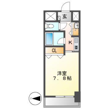 AXIS桜通内山(1K/12階)の間取り写真