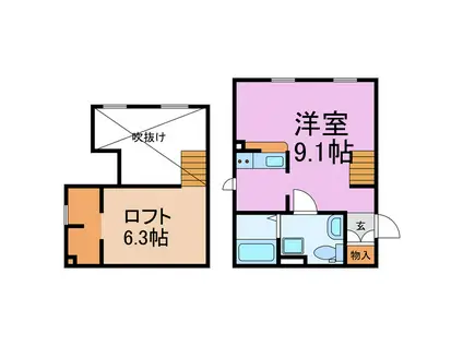 プリマ ラウレアIII(ワンルーム/1階)の間取り写真