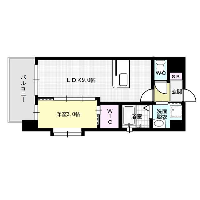 LIFEFIELD二日市駅前(1LDK/10階)の間取り写真