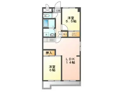 フレンドリー瑞浪II(2LDK/3階)の間取り写真