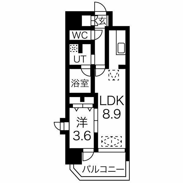 ノース VILLAGE 伍番館(1LDK/7階)の間取り写真