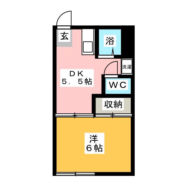 パームテラス(1DK/1階)の間取り写真