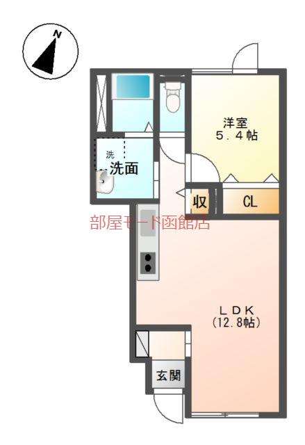 リアンコート(1LDK/1階)の間取り写真