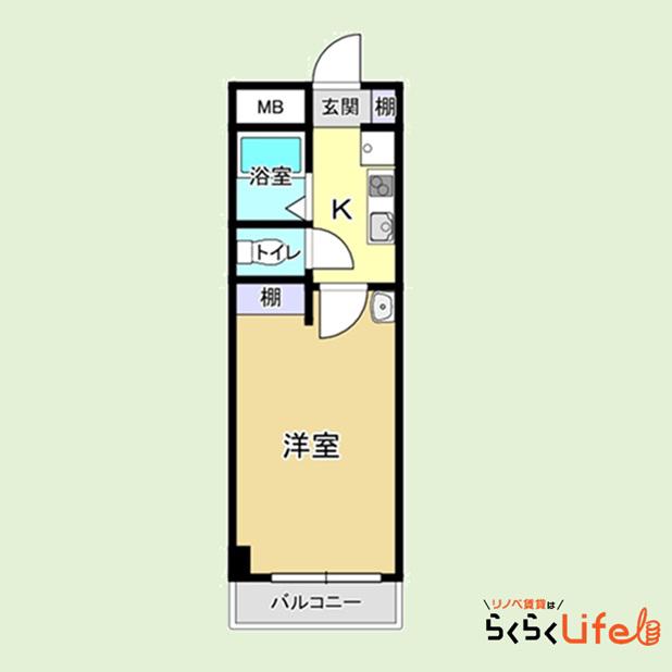 メゾン川崎(1K/3階)の間取り写真