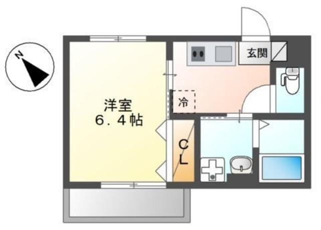 A.C.GRANDAGE(1K/2階)の間取り写真