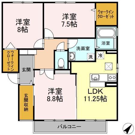 メゾン・セリシア(3LDK/2階)の間取り写真