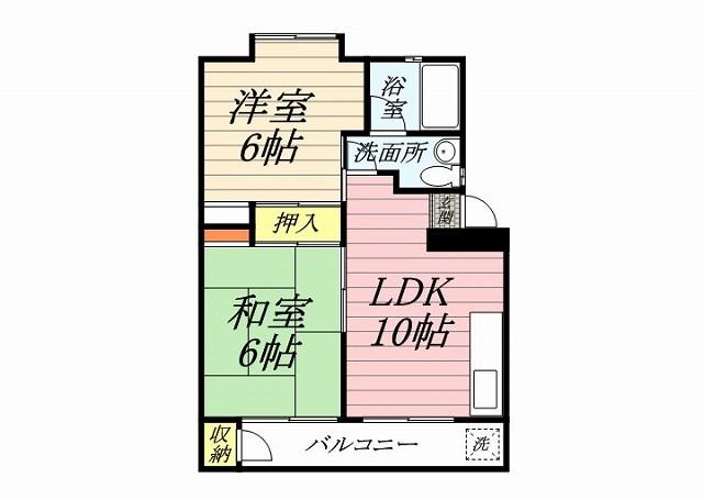 アパートメント大貫(2DK/1階)の間取り写真