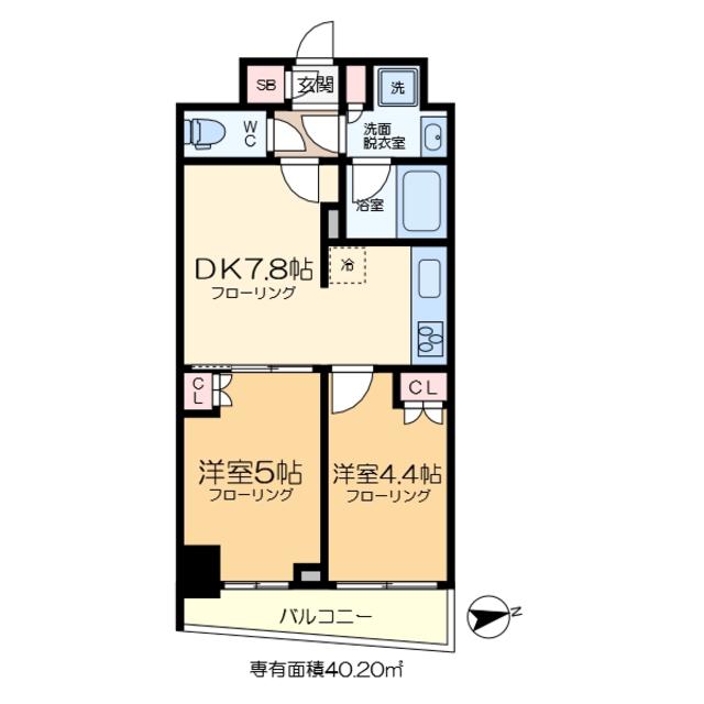 ALIVIS五反野(2DK/10階)の間取り写真