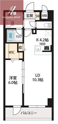 ベルンガーデン勝山北(1LDK/3階)の間取り写真