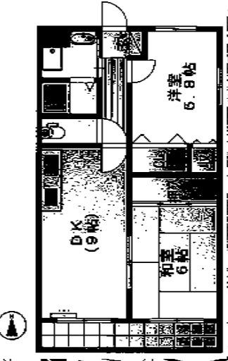 アーバン新徳田(2DK/1階)の間取り写真