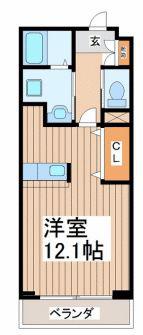 グラッツェ鎌倉(ワンルーム/2階)の間取り写真