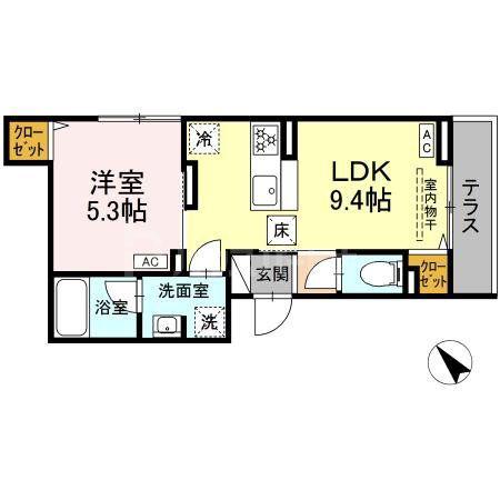セレスティア堀切II II(1LDK/1階)の間取り写真