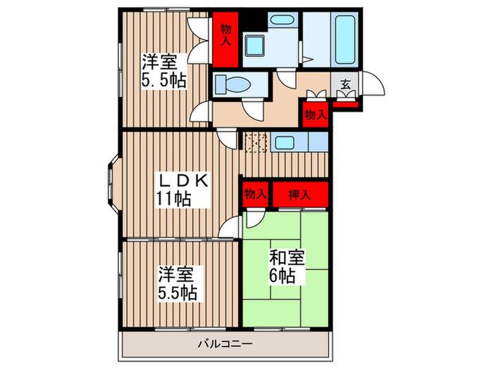 CASA ZELKOVA(3LDK/2階)の間取り写真