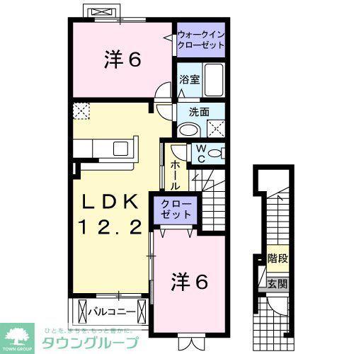 ラウレアII(2LDK/2階)の間取り写真