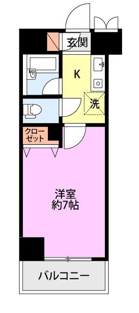 燕三条エクスプレスハイツ(1K/2階)の間取り写真