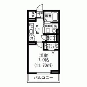 リヴェール川口芝(1K/2階)の間取り写真