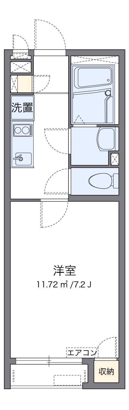 クレイノリバーサイド播磨II(1K/2階)の間取り写真