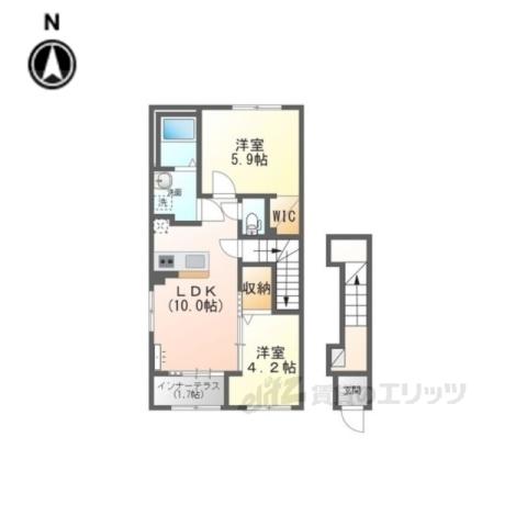 南京終7丁目アパート工事(2LDK/2階)の間取り写真