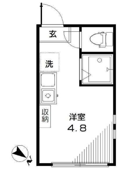 アーバンプレイス新宿中落合B(ワンルーム/1階)の間取り写真